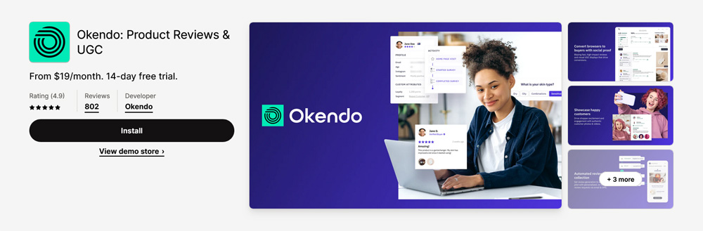 Okendo Shopify reviews app