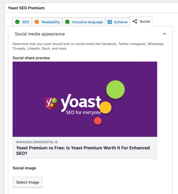 Yoast social media preview tool